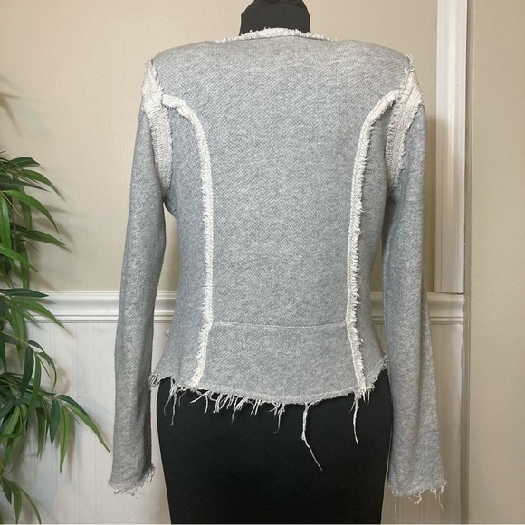 Lucky Lotus Raw Edge Avant Garde Moto Zip Up Jacket, size Medium - Picture 7 of 13